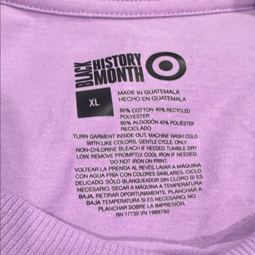 Target Black History Month Purple Artistic Graphic Tshirt Featured On TVUpshaws - Picture 8 of 8